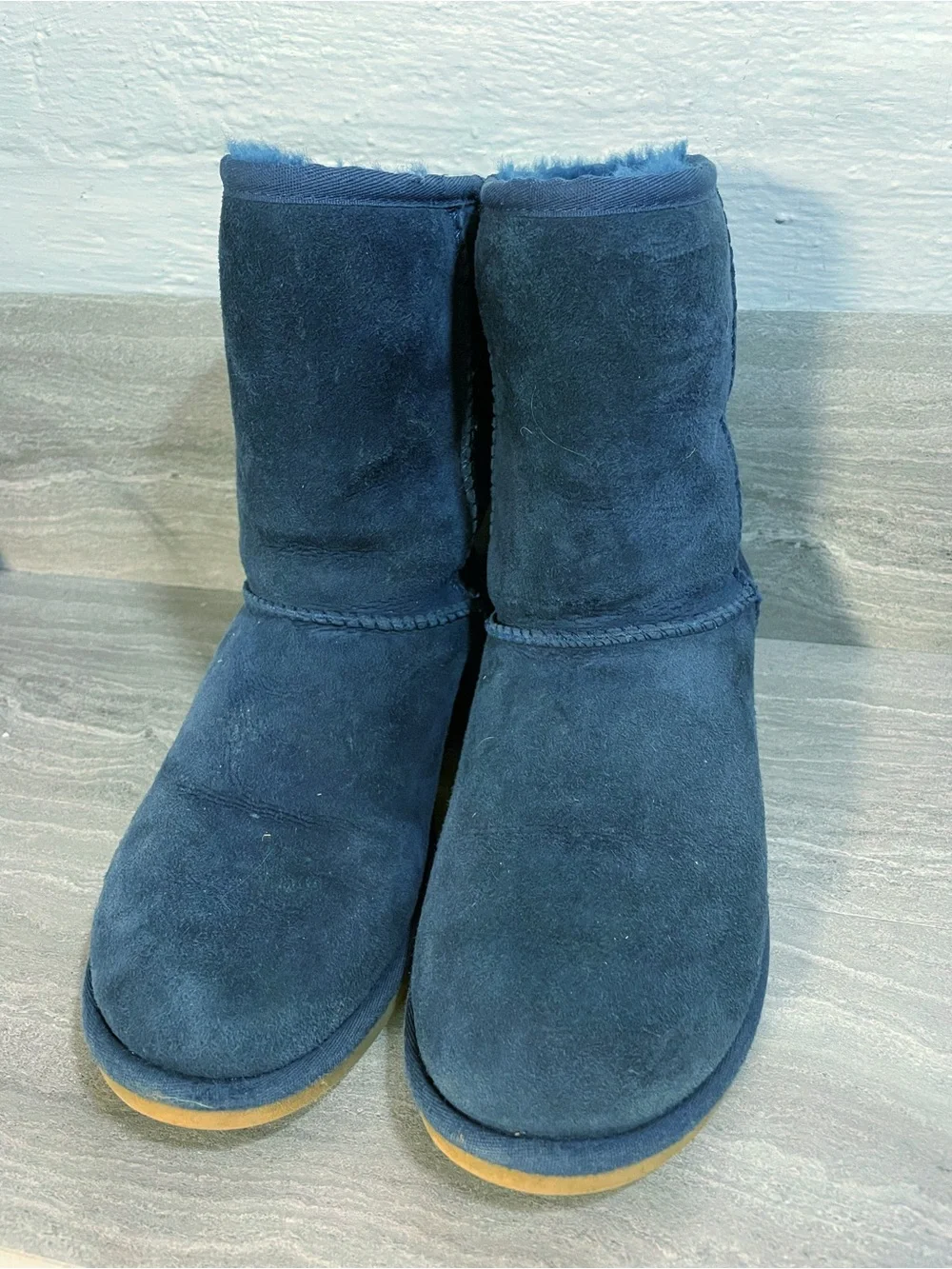 UGGs Navy Blue Shearling-Lined Ugg Boots Size 7